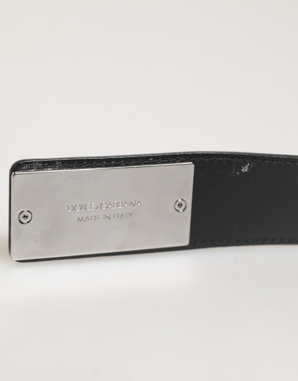 Dolce & Gabbana Black Leather Classic Metal Logo Buckle Belt - Eljoys Fashion 