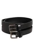 Dolce & Gabbana Black Double Strap Leather Silver Buckle Belt - Eljoys Fashion 