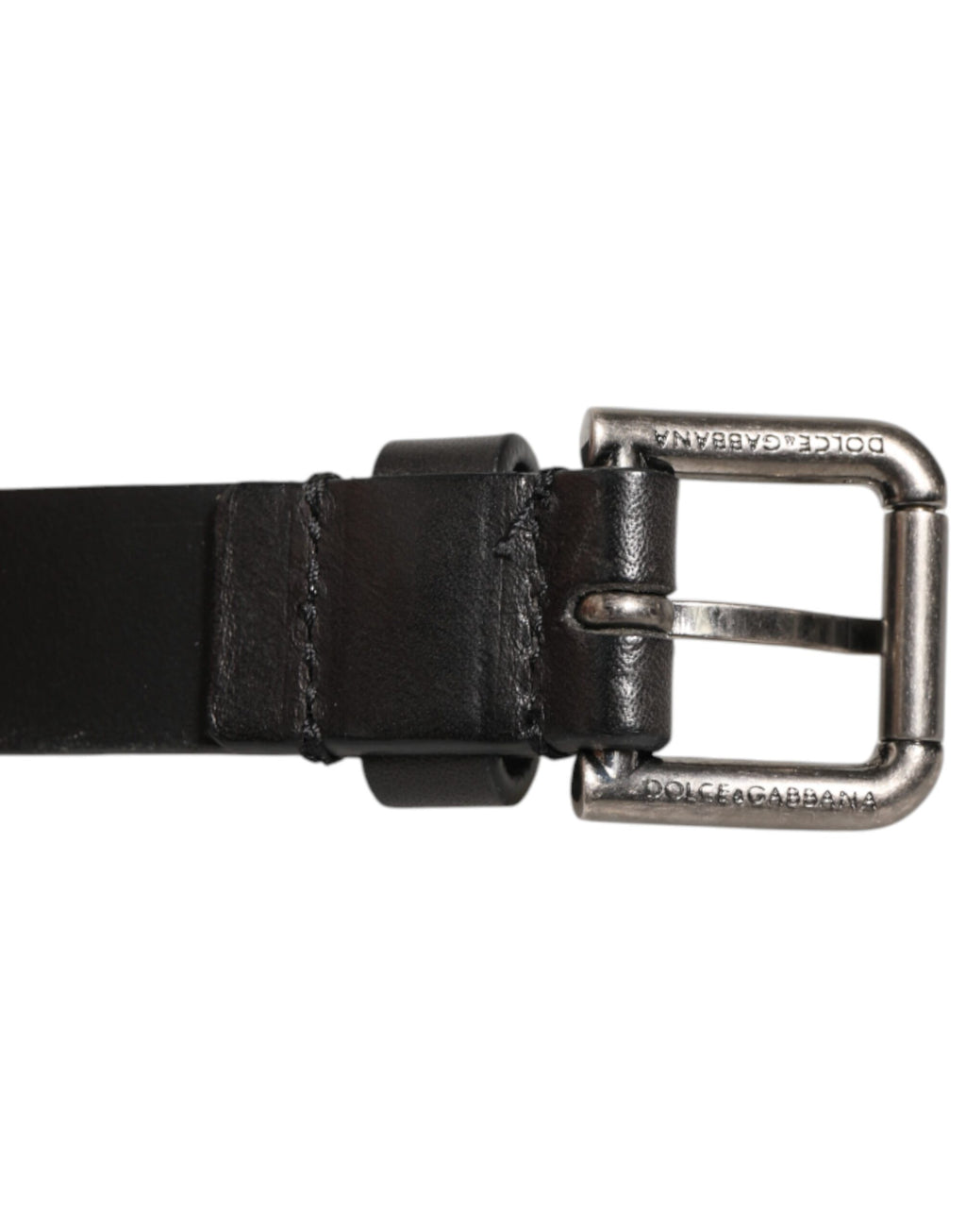 Dolce & Gabbana Black Double Strap Leather Silver Buckle Belt - Eljoys Fashion 