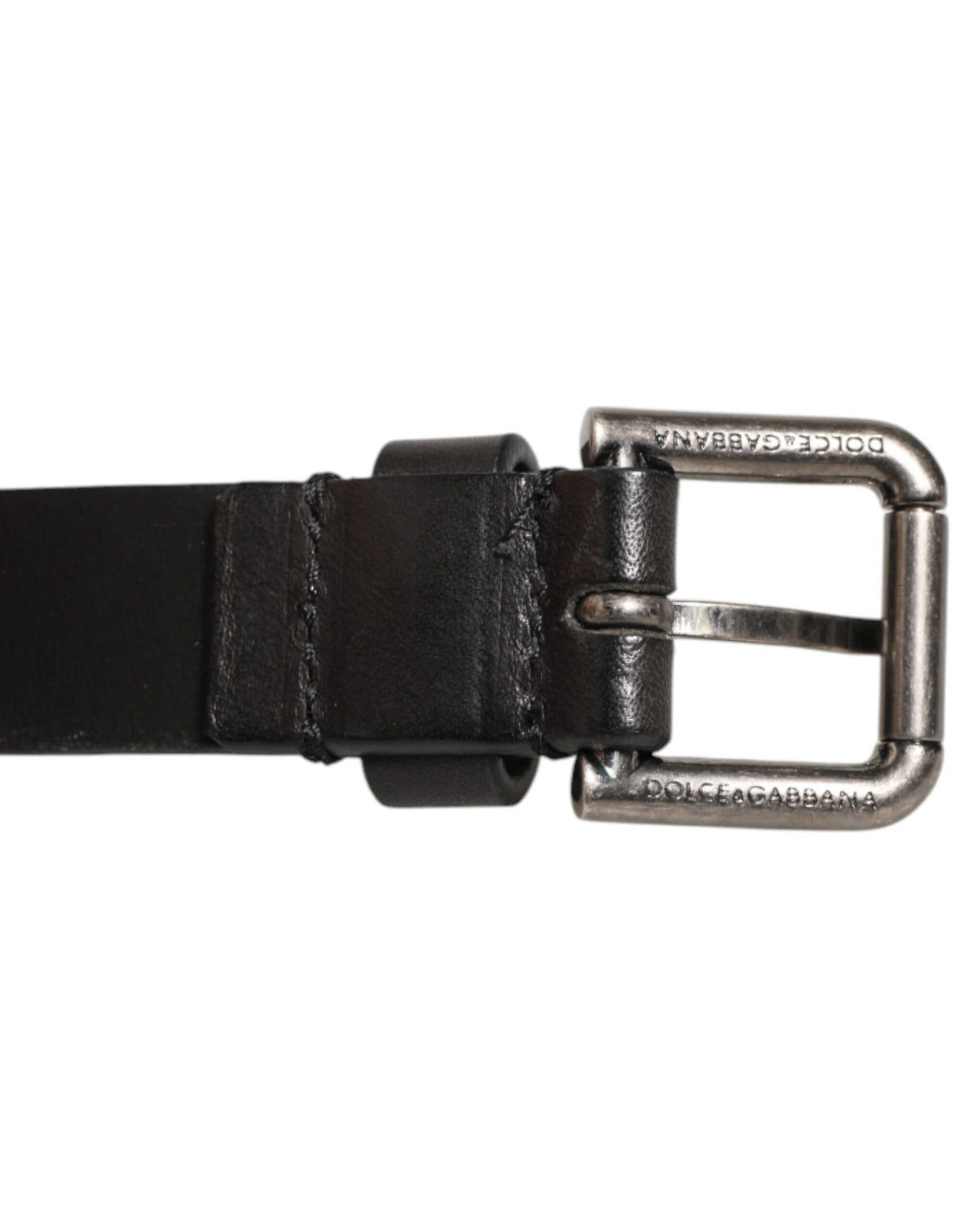 Dolce & Gabbana Black Double Strap Leather Silver Buckle Belt - Eljoys Fashion 