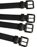Dolce & Gabbana Black Leather 4-Strap Metal Multi-Buckle Belt - Eljoys Fashion 