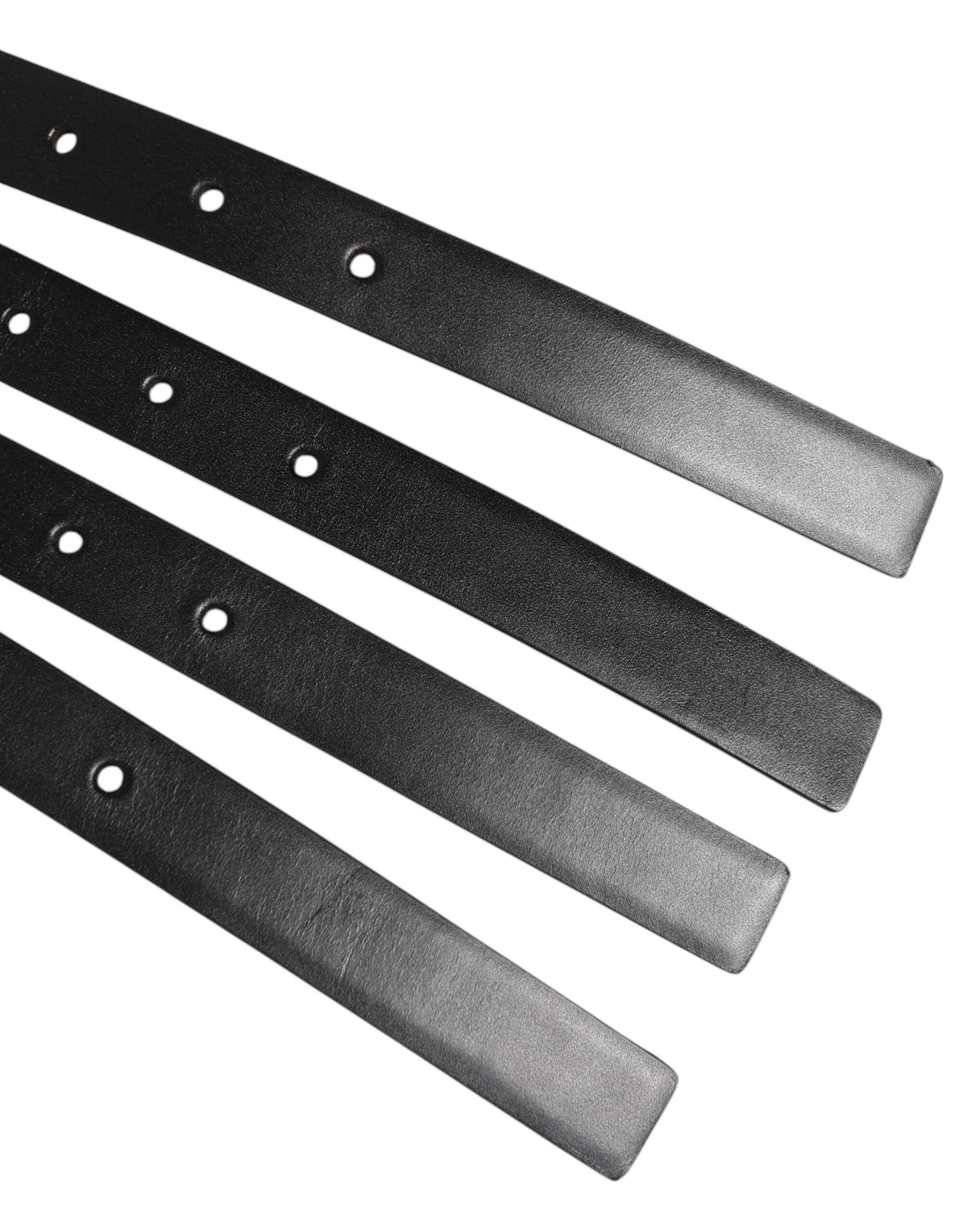 Dolce & Gabbana Black Leather 4-Strap Metal Multi-Buckle Belt - Eljoys Fashion 