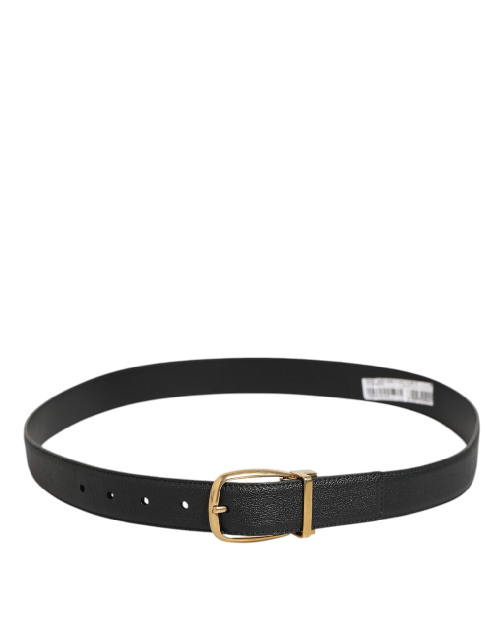 Dolce & Gabbana Black Leather Classic Metal Logo Buckle Belt - Eljoys Fashion 