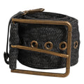 Dolce & Gabbana Grey Fabric Logo Plate Metal Brass Buckle Belt