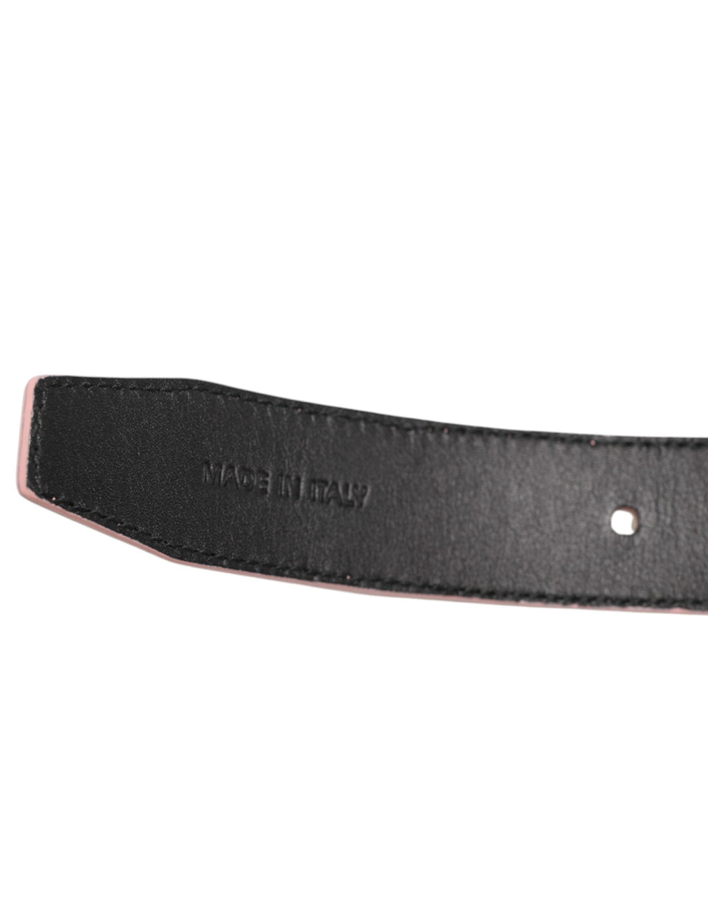 Dolce & Gabbana Pink Leather Perforated Detailing Buckle Belt - Eljoys Fashion 