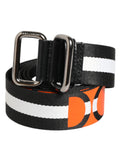 Dolce & Gabbana Black White Striped Logo Metal Buckle Belt - Eljoys Fashion 
