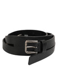 Dolce & Gabbana Black Double Strap Leather Gold Buckle Belt - Eljoys Fashion 