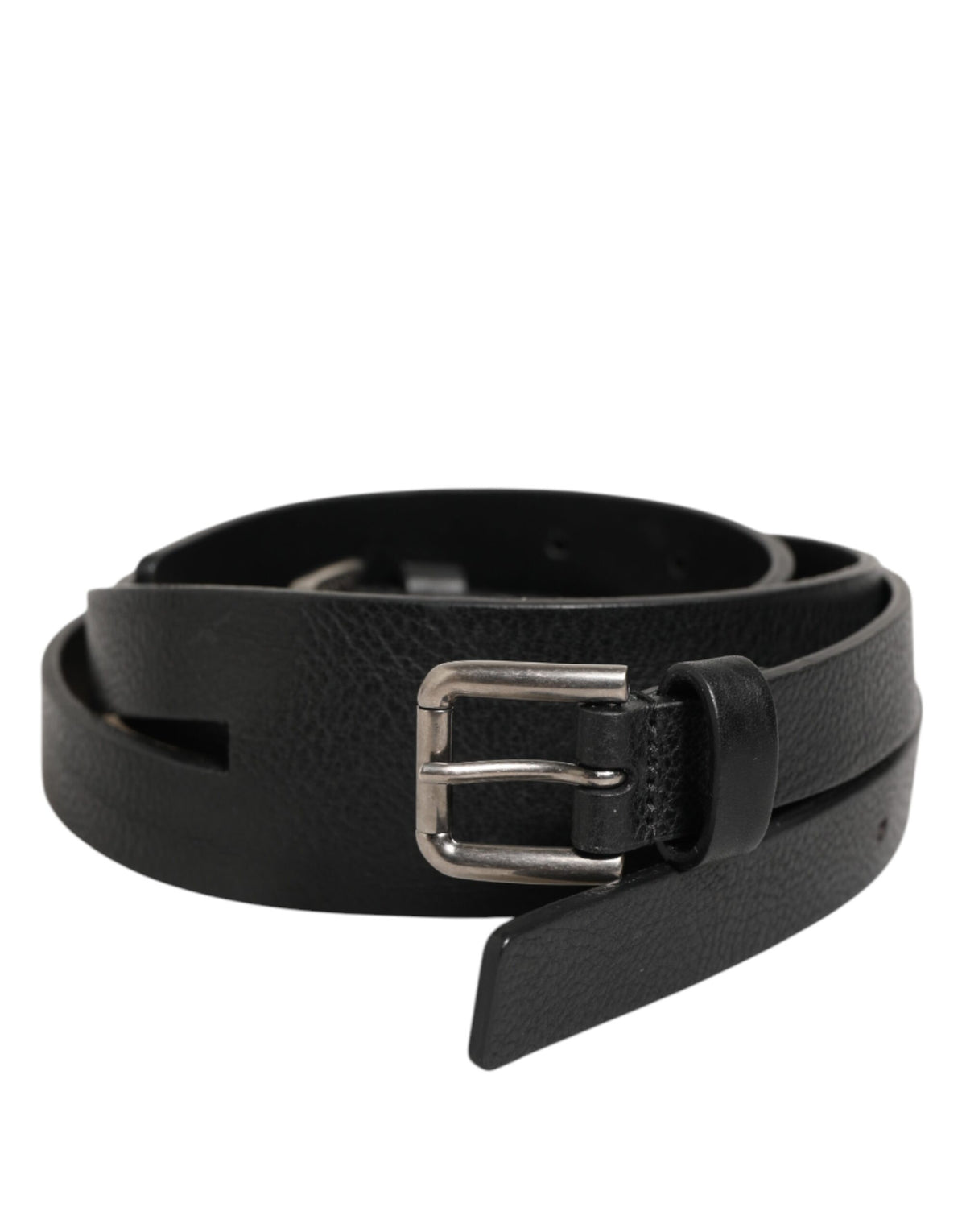 Dolce & Gabbana Black Double Strap Leather Gold Buckle Belt - Eljoys Fashion 