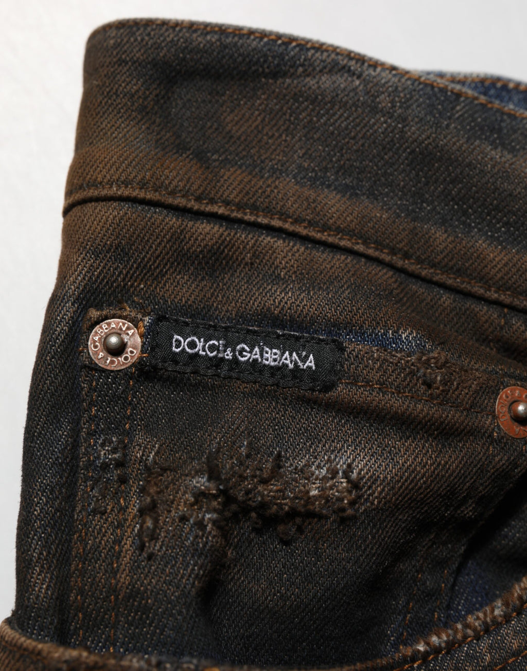 Dolce & Gabbana Black Cotton Skinny Tattered Men Denim Jeans - Eljoys Fashion 