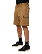 Dolce & Gabbana Brown Cotton Stretch Logo CargoBermuda Shorts - Eljoys Fashion 