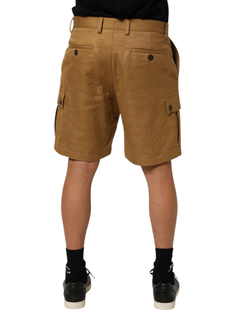 Dolce & Gabbana Brown Cotton Stretch Logo CargoBermuda Shorts - Eljoys Fashion 