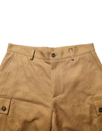 Dolce & Gabbana Brown Cotton Stretch Logo CargoBermuda Shorts - Eljoys Fashion 