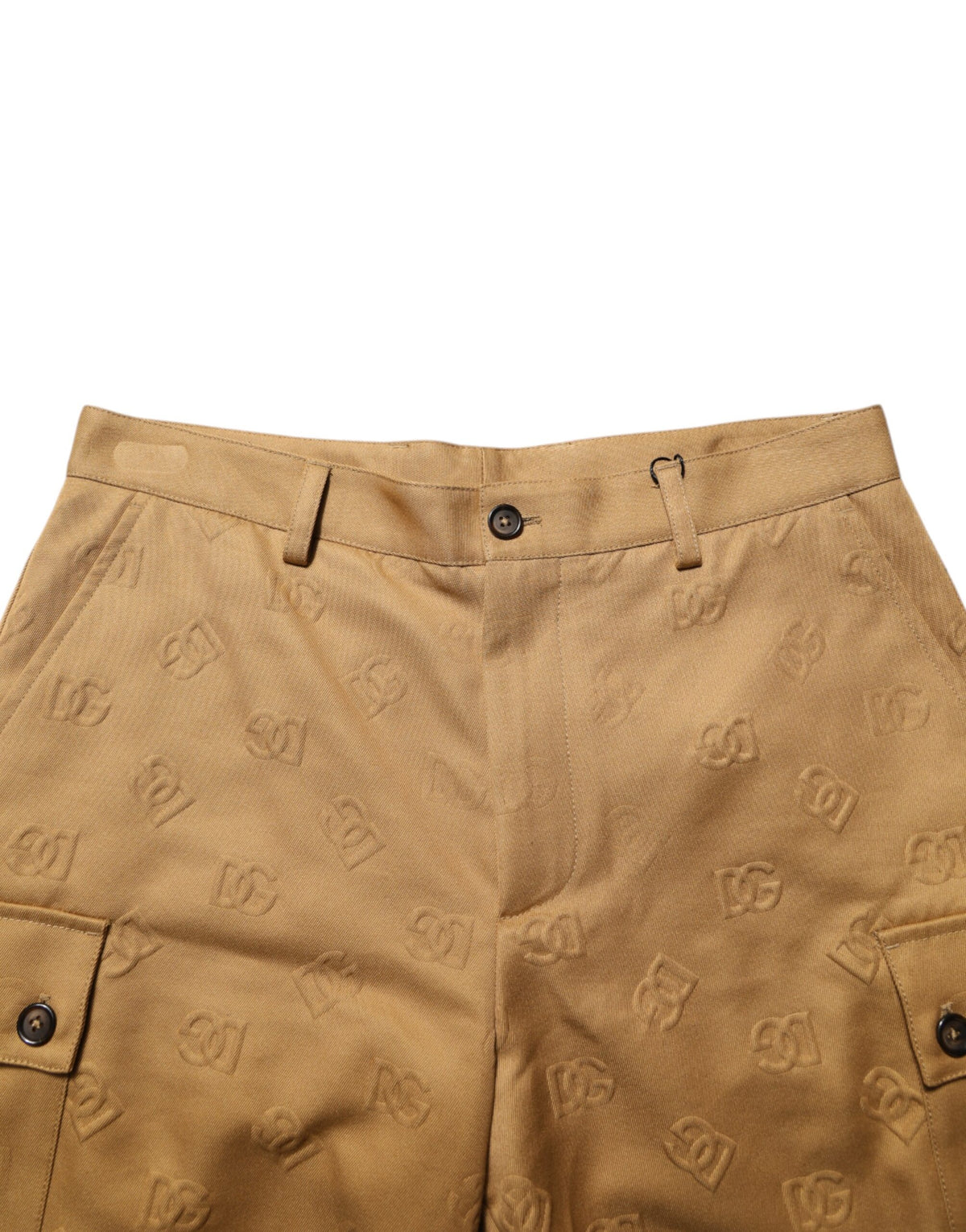 Dolce & Gabbana Brown Cotton Stretch Logo CargoBermuda Shorts - Eljoys Fashion 