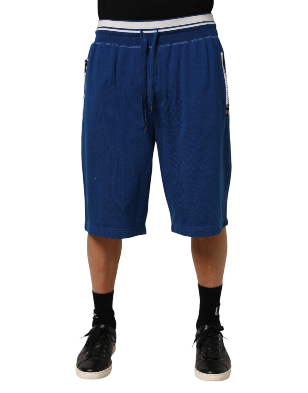 Dolce & Gabbana Blue Cotton Blend Bermuda Sweatpants Shorts - Eljoys Fashion 
