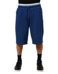 Dolce & Gabbana Blue Cotton Blend Bermuda Sweatpants Shorts - Eljoys Fashion 