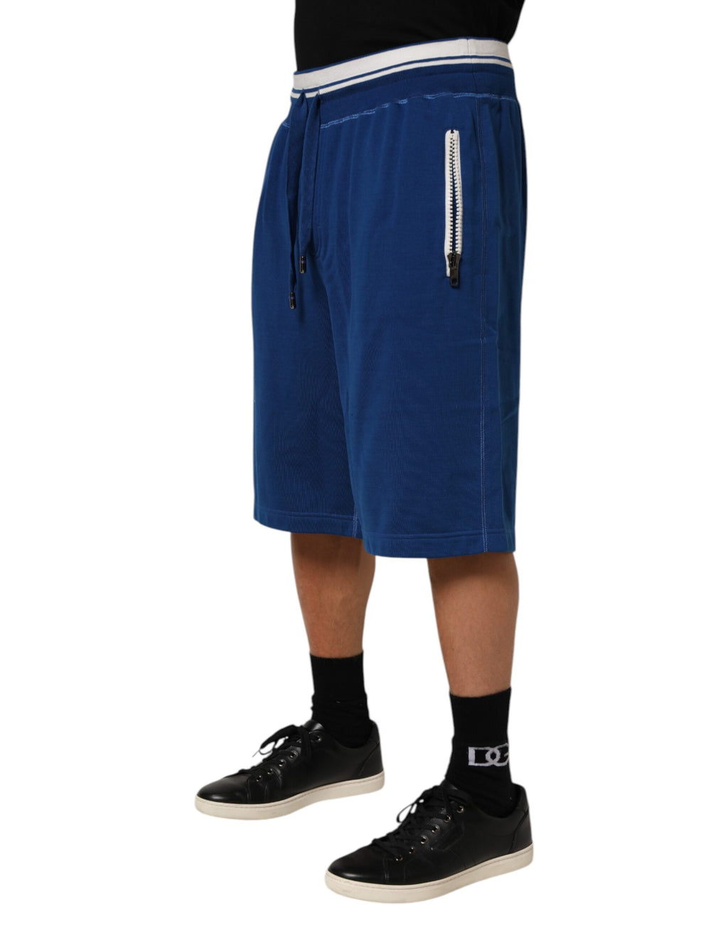 Dolce & Gabbana Blue Cotton Blend Bermuda Sweatpants Shorts - Eljoys Fashion 