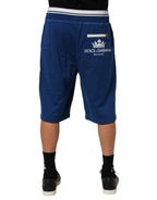 Dolce & Gabbana Blue Cotton Blend Bermuda Sweatpants Shorts - Eljoys Fashion 