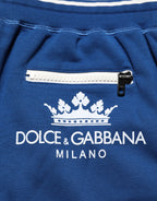Dolce & Gabbana Blue Cotton Blend Bermuda Sweatpants Shorts - Eljoys Fashion 