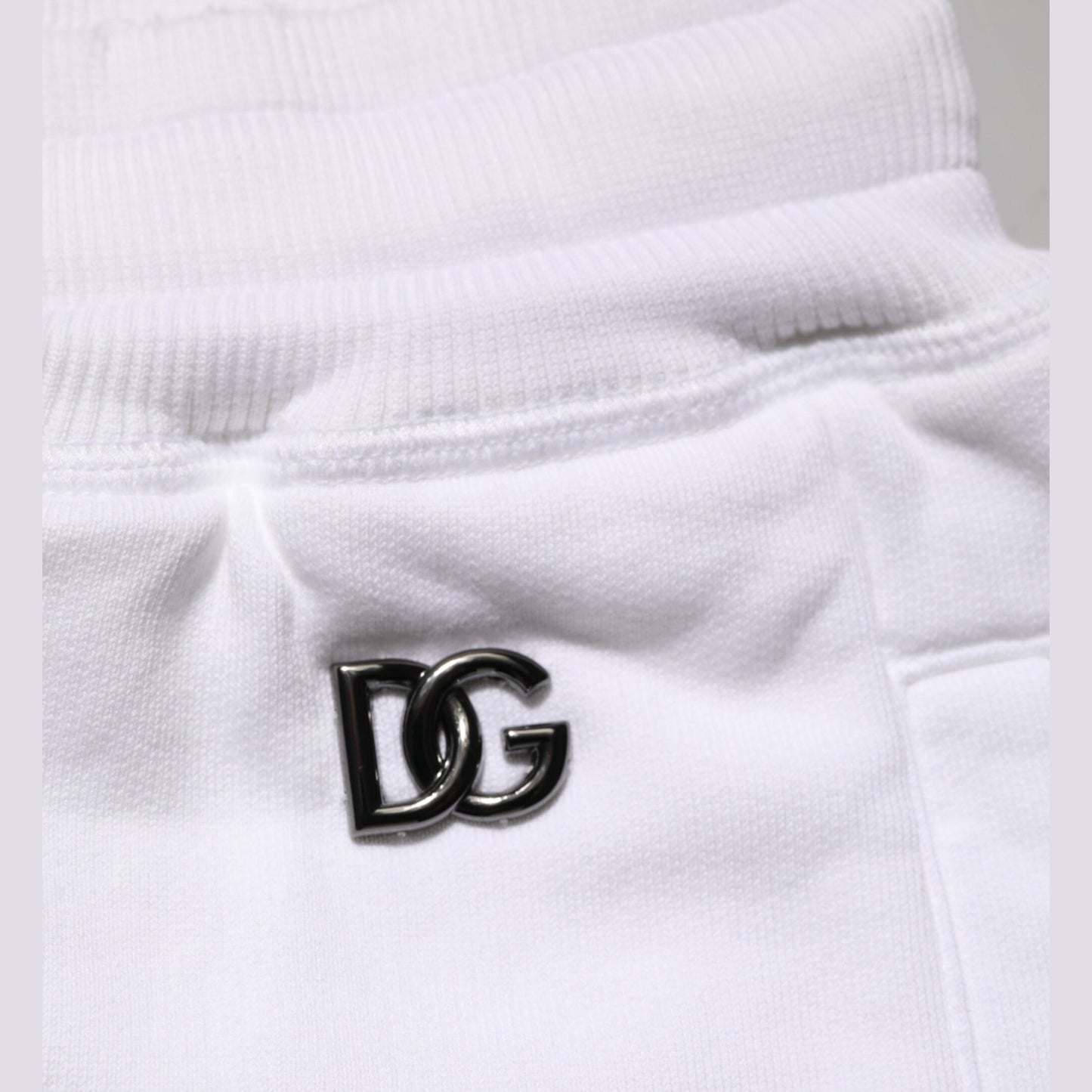 Dolce & Gabbana White Cotton Ripped Bermuda Sweatpants Shorts