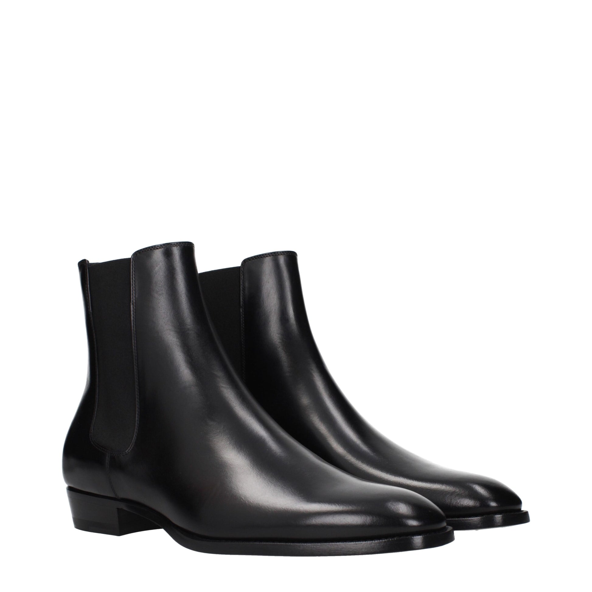 Celine Black Leather Ankle Boots Celine
