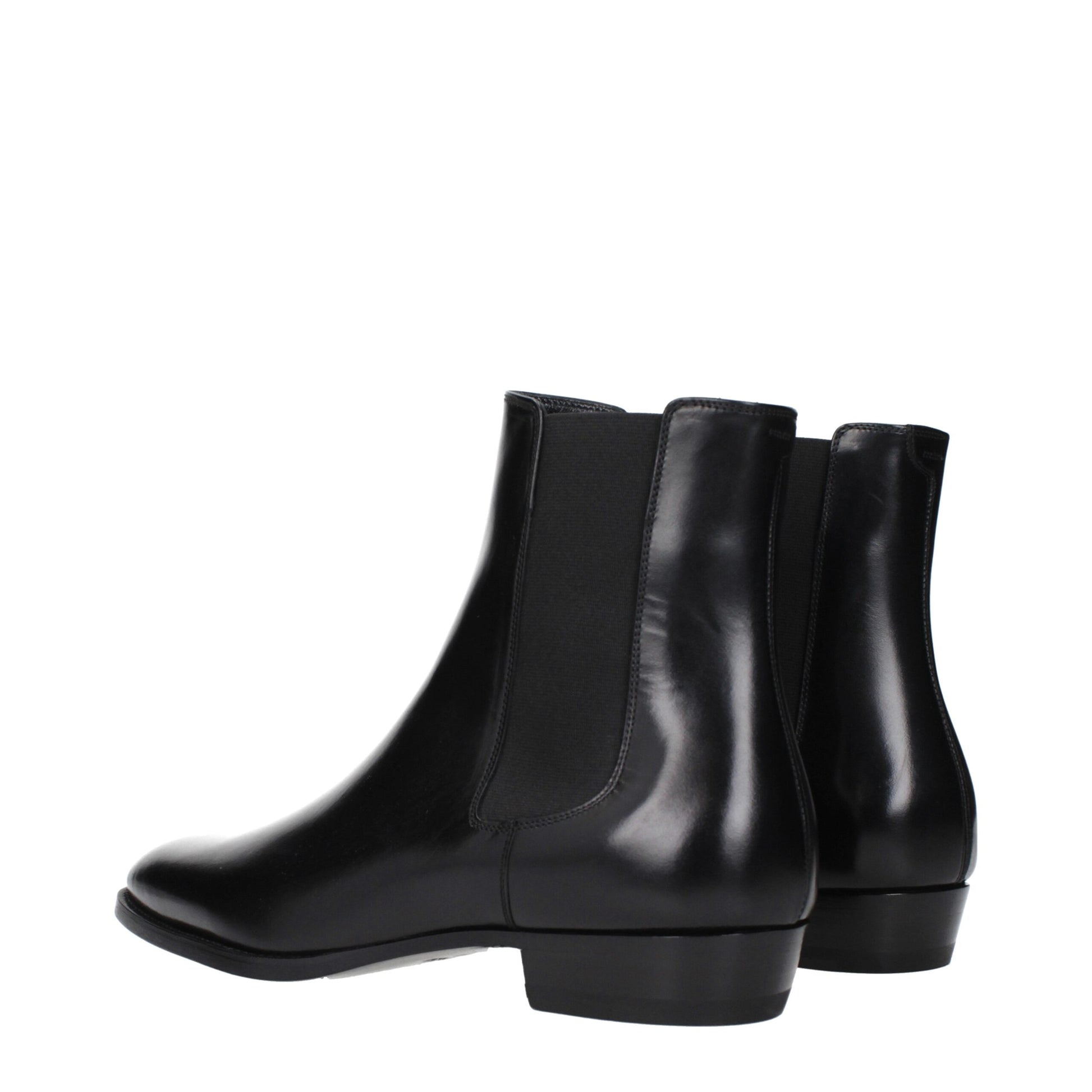 Celine Black Leather Ankle Boots Celine