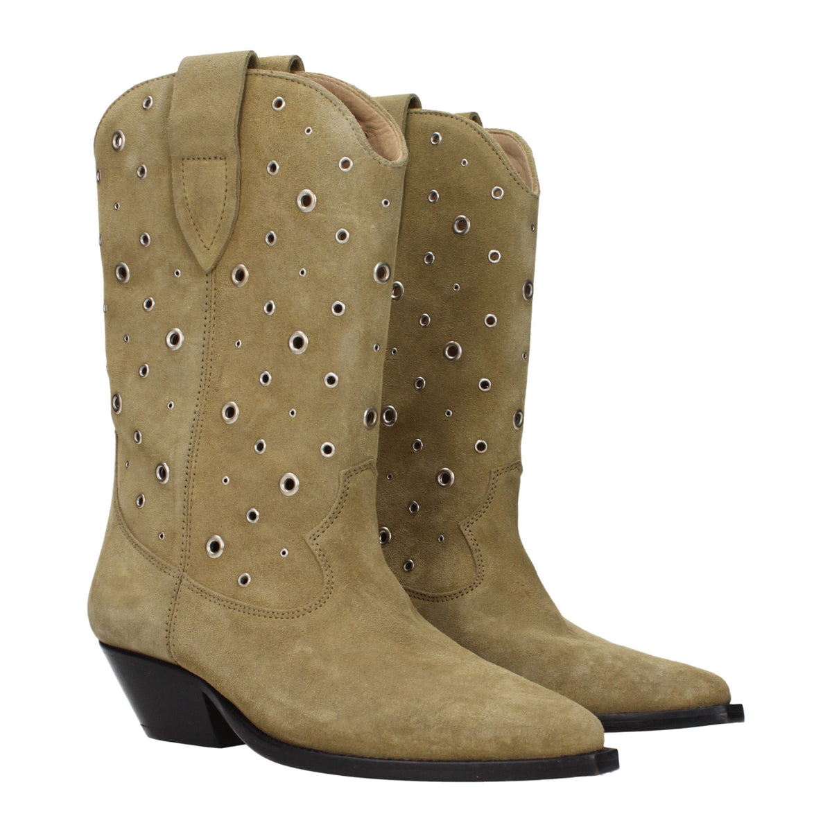 Beige leather ankle boots by Isabel Marant featuring sleek design and stylish stitching, perfect for casual or chic outfits.