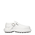 Jil Sander white leather slip-on loafers with sleek design and minimal detailing, perfect for elegant casual wear.