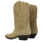 Beige leather ankle boots by Isabel Marant featuring stylish design and ankle-high cut, ideal for casual or chic outfits.