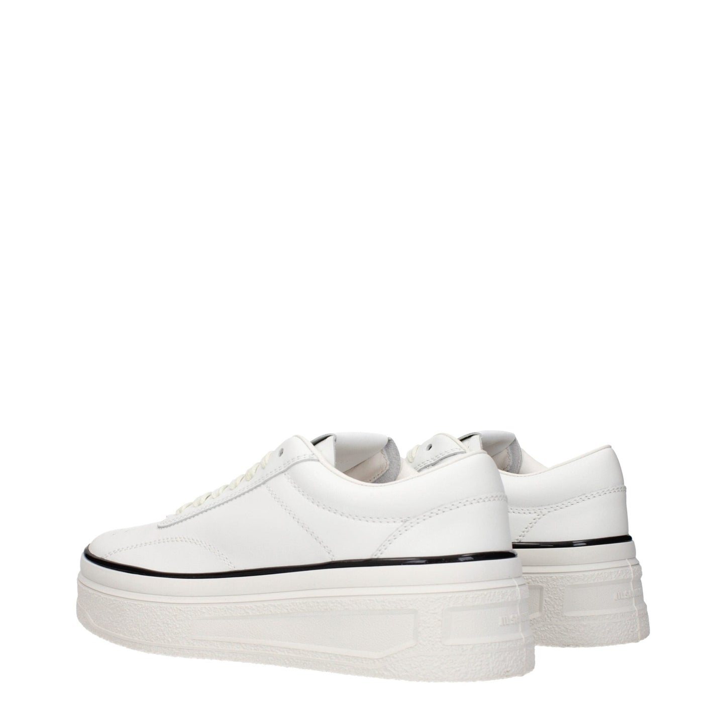 Jil Sander White Leather Platform Sneakers