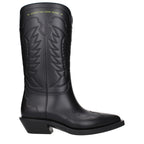 Christian Dior black cotton boots with sleek design and high ankle, featuring stylish stitching and a contemporary silhouette.