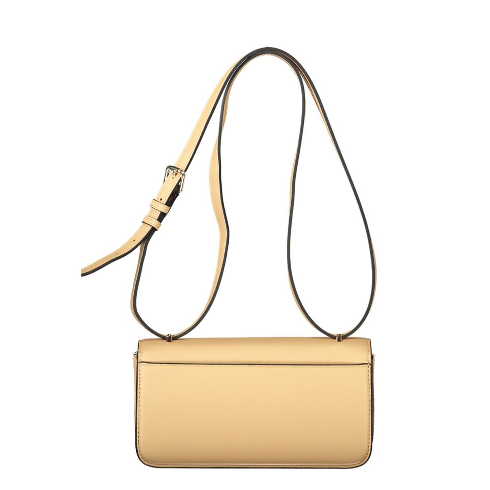 Mario Valentino beige polyurethane women’s bag with sleek design and gold-tone hardware on a clean background.
