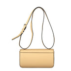 Mario Valentino beige polyurethane women’s bag with sleek design and gold-tone hardware on a clean background.