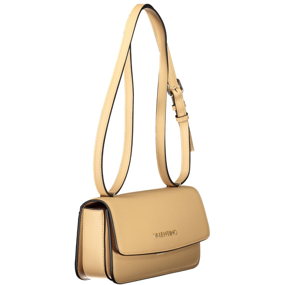 Mario Valentino beige polyurethane women’s bag with sleek design and subtle texture, featuring a top handle and minimalist style.