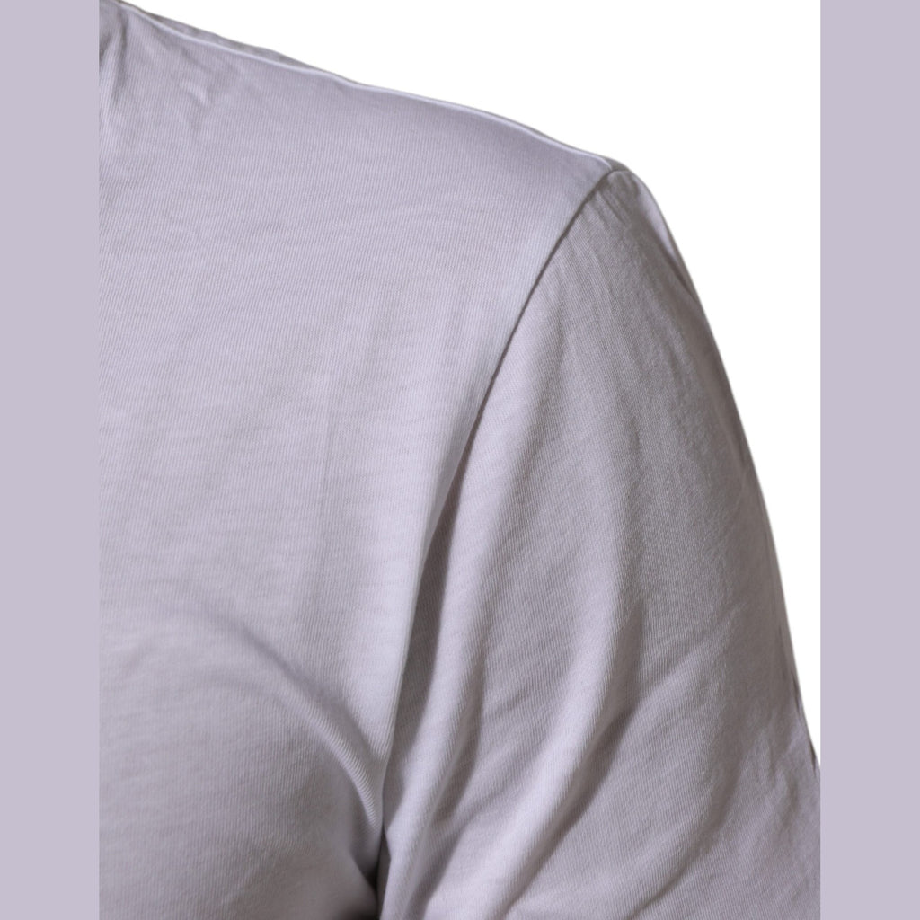 Dolce & Gabbana White Cotton Logo Print Crew Neck T-shirt