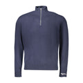 Blue cotton men's sweater by Pepe Jeans featuring a classic crew neck and ribbed cuffs.