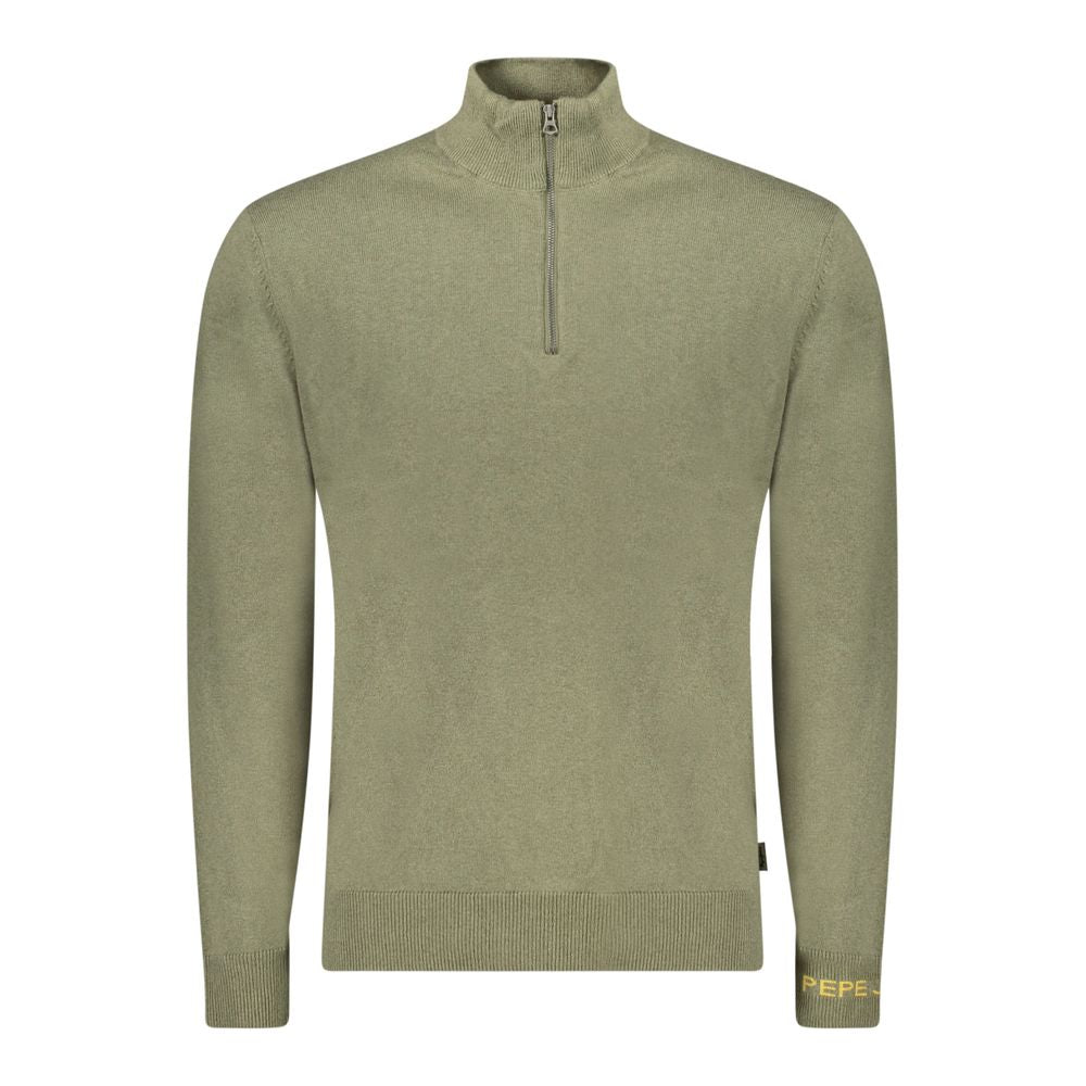 Pepe Jeans green cotton men's sweater with crew neckline and long sleeves, casual style.