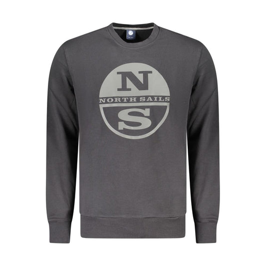 North Sails Black Cotton Men Sweatshirt North Sails