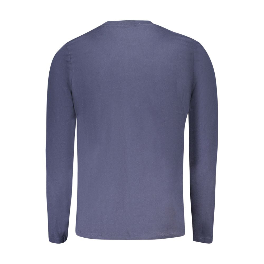 Blue North Sails cotton men's T-shirt with a crew neck and logo detail on the front, casual and comfortable fit.
