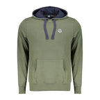 North Sails Verde cotton men's sweatshirt displayed on a hanger, featuring a crew neck and casual fit in a vibrant green color.