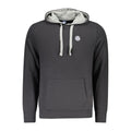 Black North Sails cotton men's sweatshirt with a crew neck and logo detail, casual and comfortable for everyday wear.