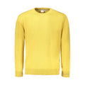 Yellow cotton men's sweater by Pepe Jeans, featuring a classic knit design and ribbed cuffs and neckline.