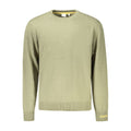 Pepe Jeans green cotton men's sweater displayed on a hanger, showcasing its casual style and soft fabric.