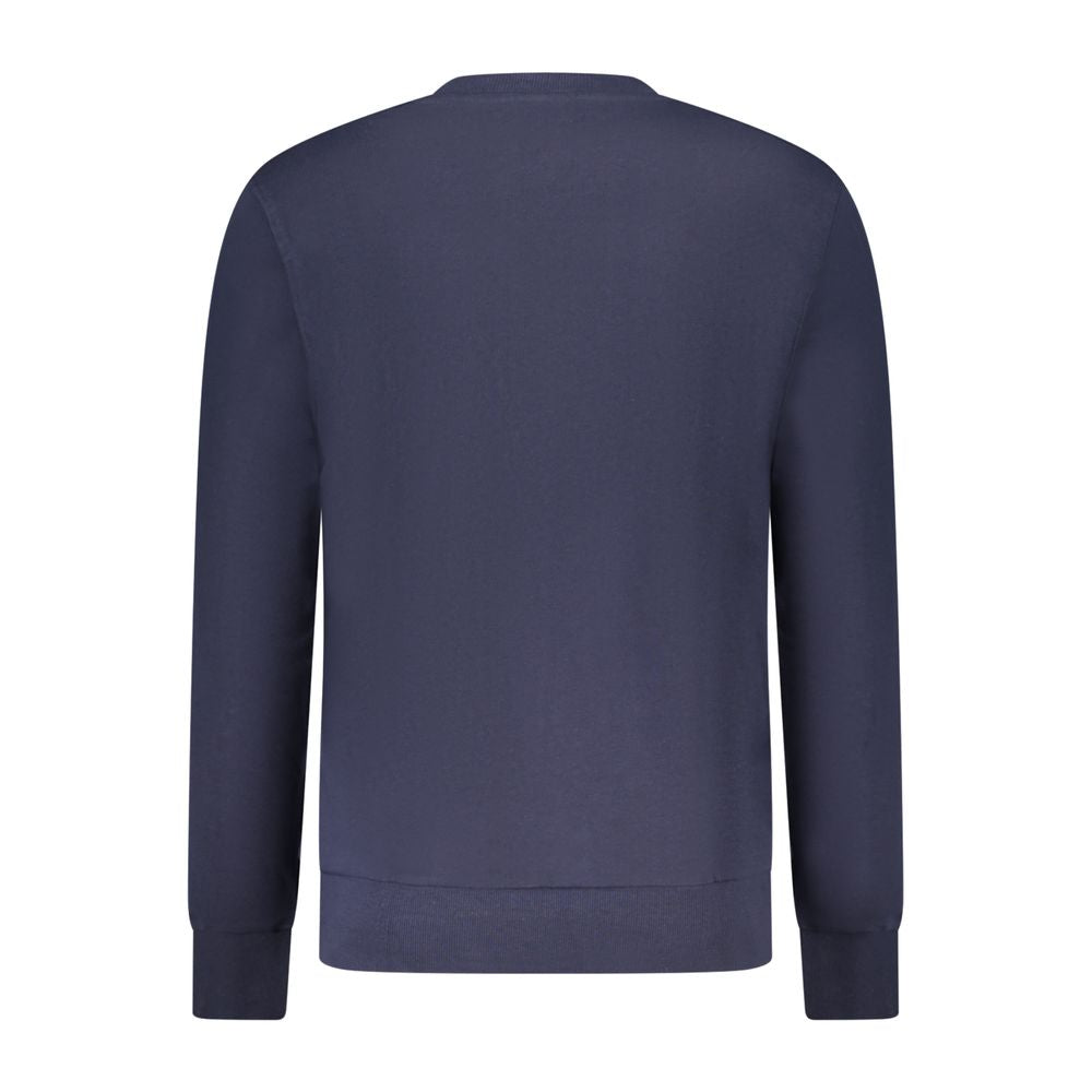 North Sails blue cotton men's sweatshirt with crew neck and long sleeves, casual and comfortable clothing for men.