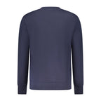 North Sails blue cotton men's sweatshirt with crew neck and long sleeves, casual and comfortable clothing for men.