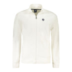 White cotton men's sweatshirt by North Sails, featuring a casual fit and classic design, displayed on a hanger.