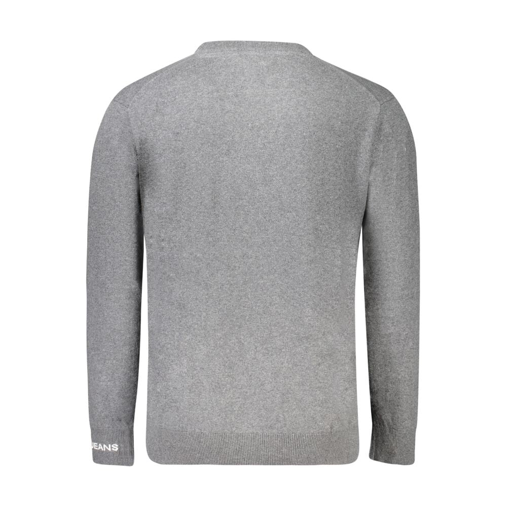 Pepe Jeans men's gray cotton sweater with crew neckline, long sleeves, and ribbed cuffs for a casual, comfortable fit.