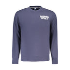 North Sails blue cotton men's sweatshirt with round neckline and long sleeves, casual style, shown on a plain background.