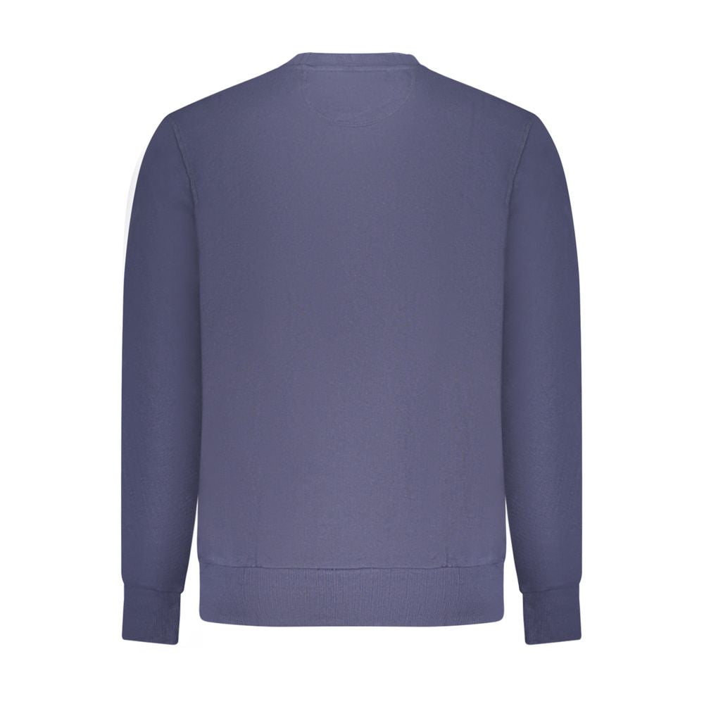 North Sails blue cotton men's sweatshirt with crew neck and long sleeves, casual and comfortable clothing for men.