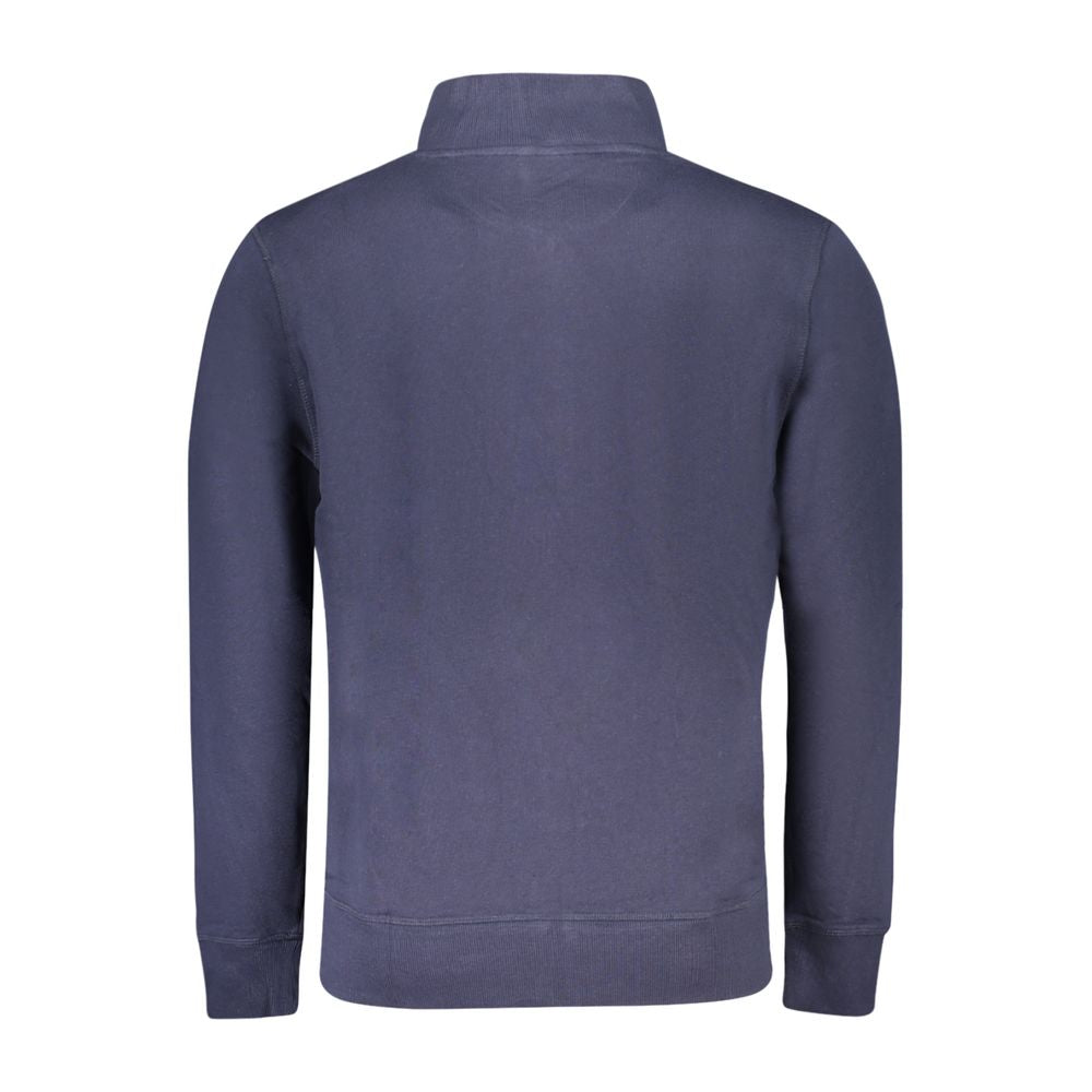 North Sails blue cotton men's sweatshirt showing a casual fit with the North Sails logo on the chest.