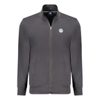 North Sails black cotton men's sweatshirt with crew neck and long sleeves, casual and comfortable everyday apparel